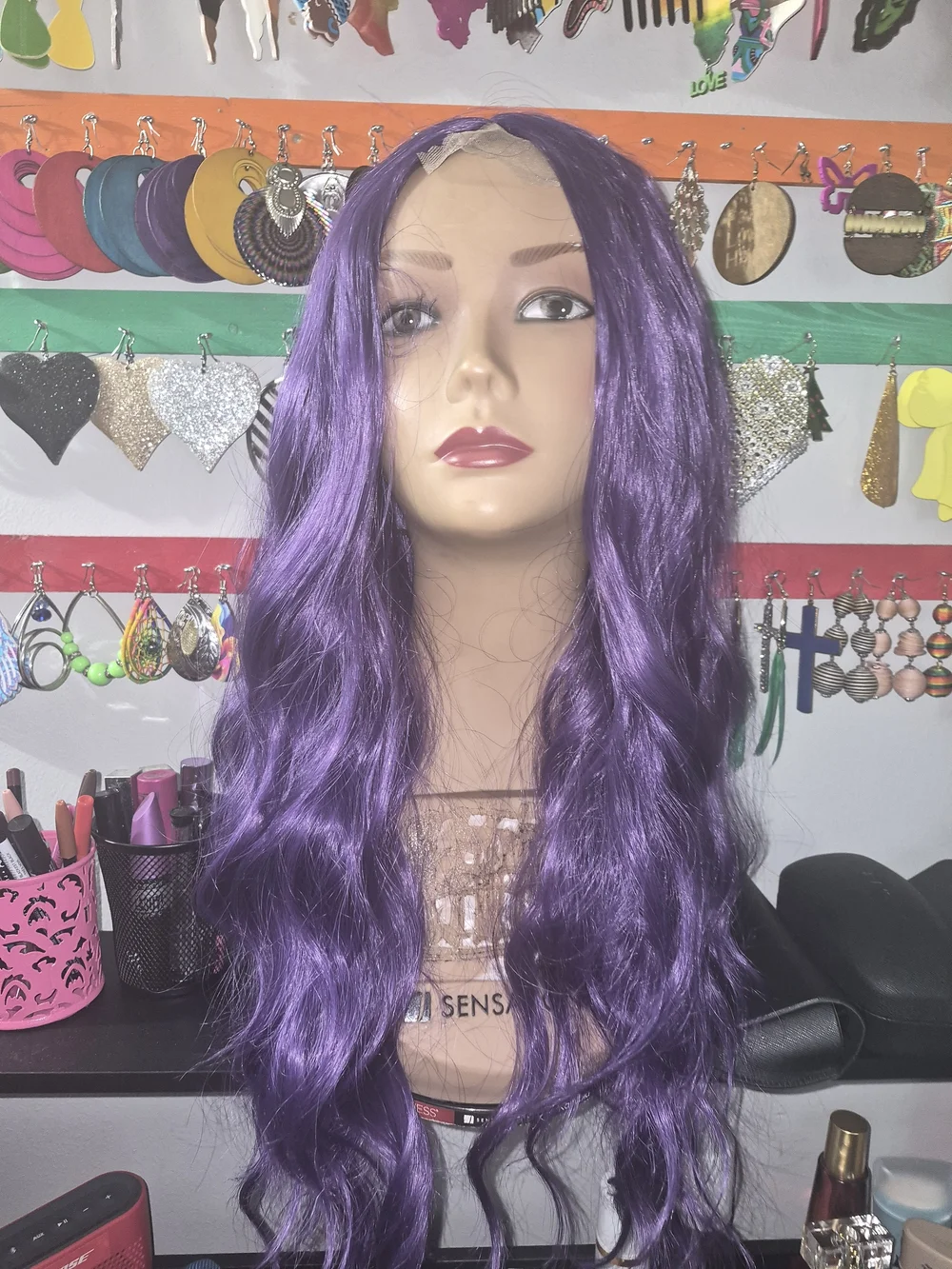 Purple Lace Front Women’s Wig - Synthetic Hair